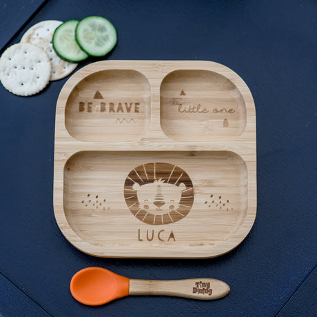 Lion Bamboo Suction Plate & Spoon - Gift Moments