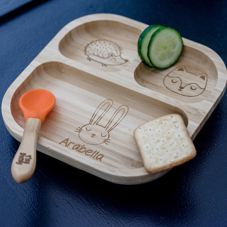 Woodland Bamboo Suction Plate & Spoon - Gift Moments