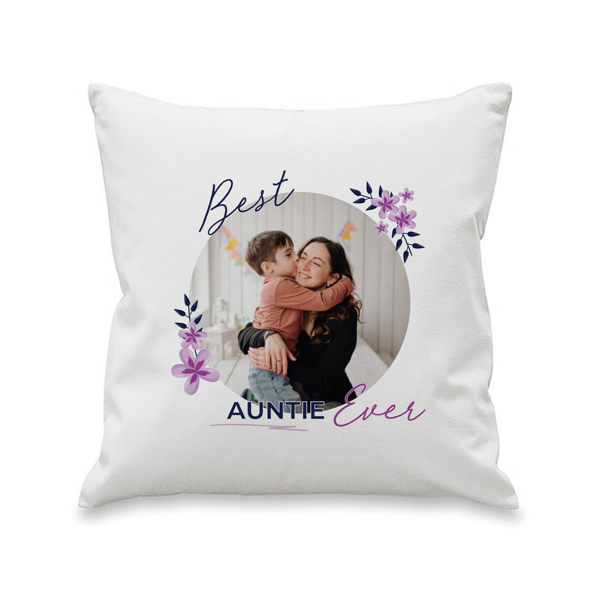 Floral Best Ever Photo Upload Cushion - Gift Moments