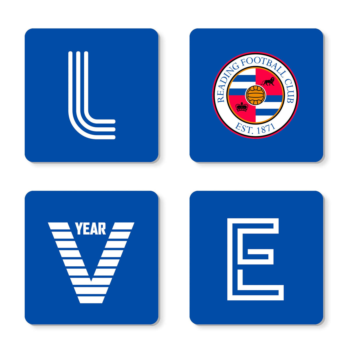 Personalised Reading FC Love Coasters