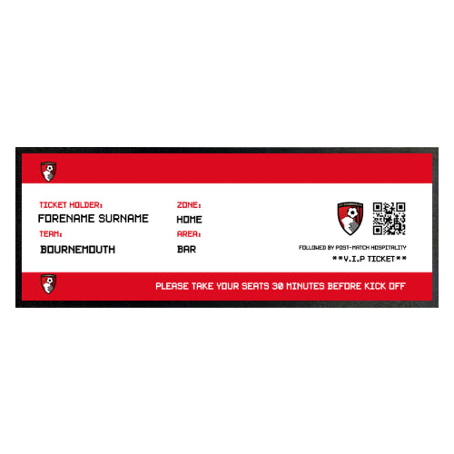 Personalised Bournemouth AFC Ticket Bar Runner