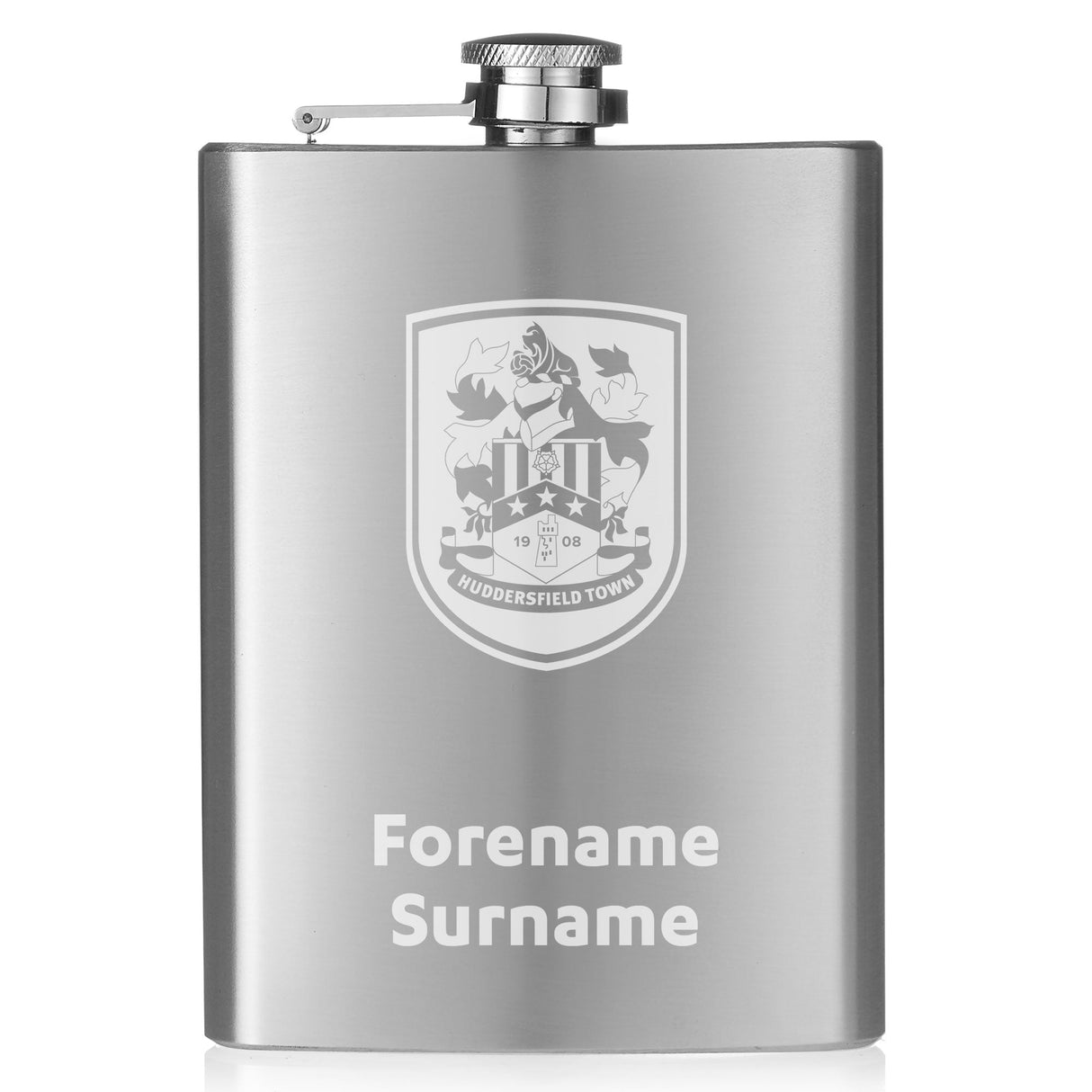 Personalised Huddersfield Town FC Crest Hip Flask