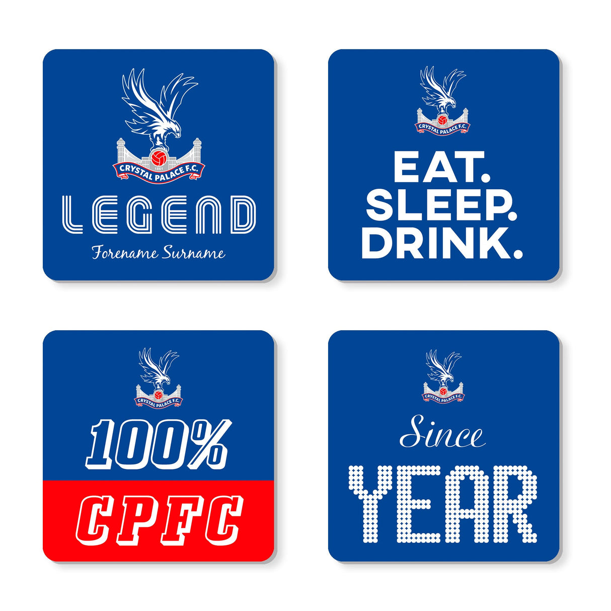 Personalised Crystal Palace FC Coasters
