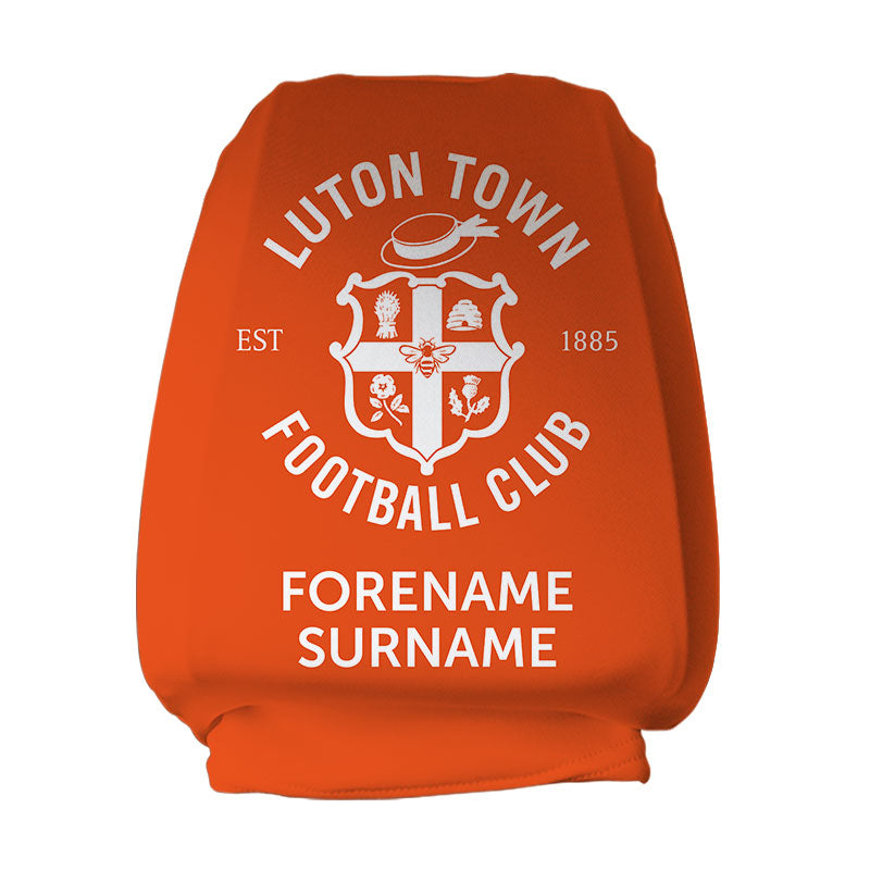 Personalised Luton Town FC Mono Crest Headrest Cover
