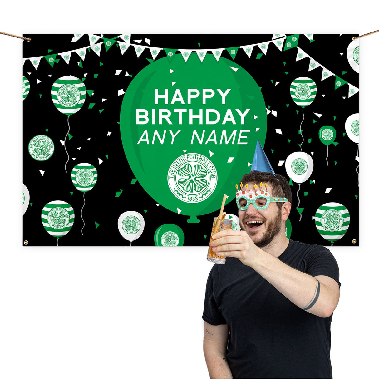 Personalised Celtic FC Birthday 5ft x 3ft Banner