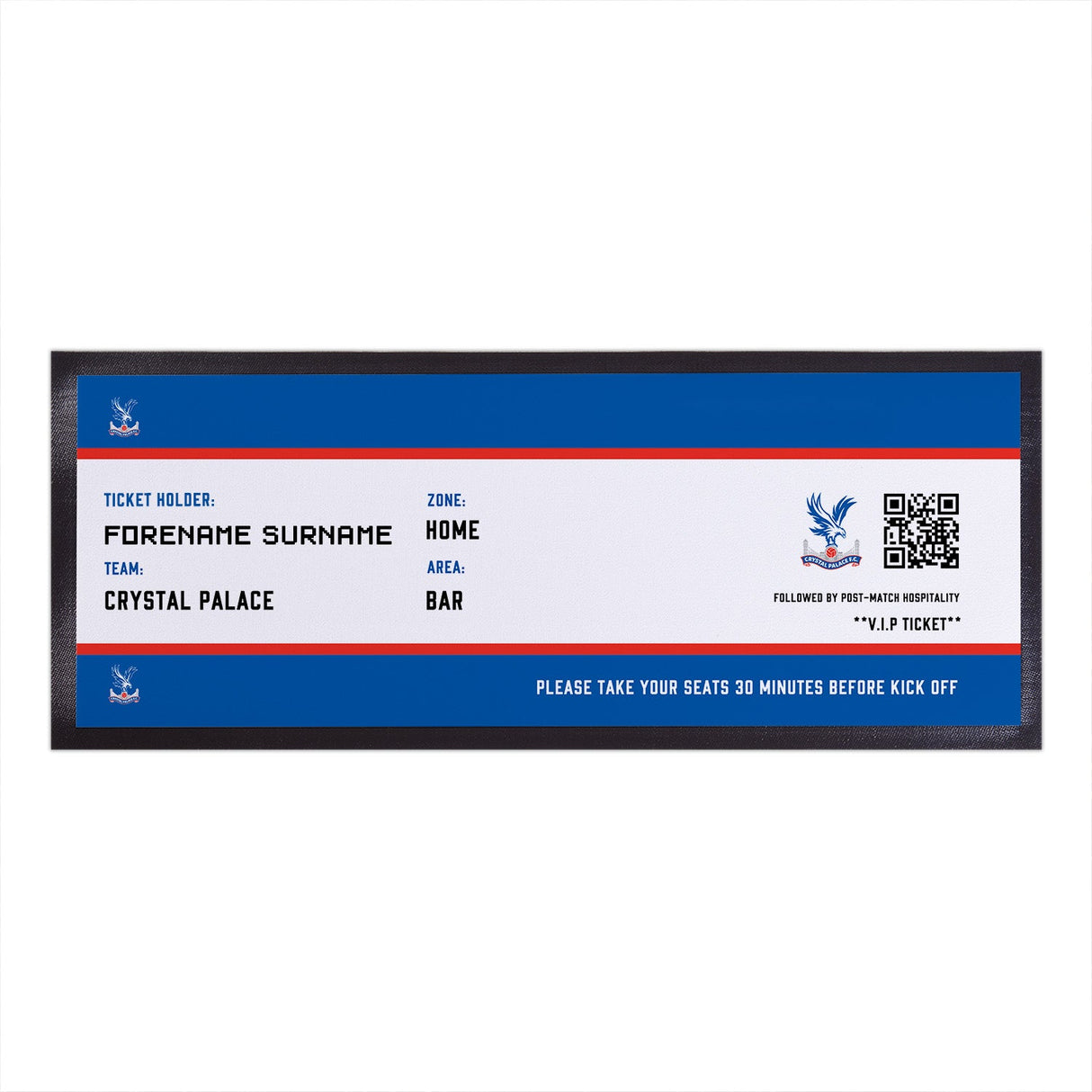 Personalised Crystal Palace FC Ticket Bar Runner