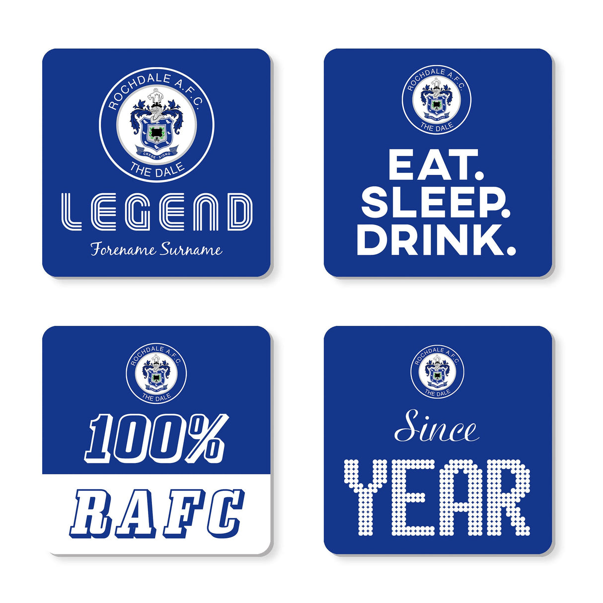Personalised Rochdale AFC Coasters