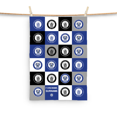 Personalised Rochdale FC Chequered Tea Towel