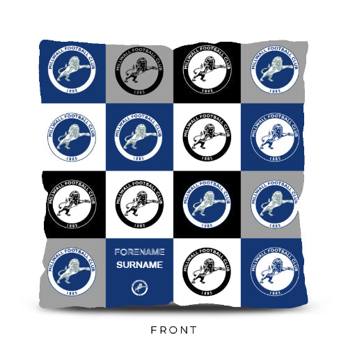 Personalised Millwall FC Chequered 18" Cushion