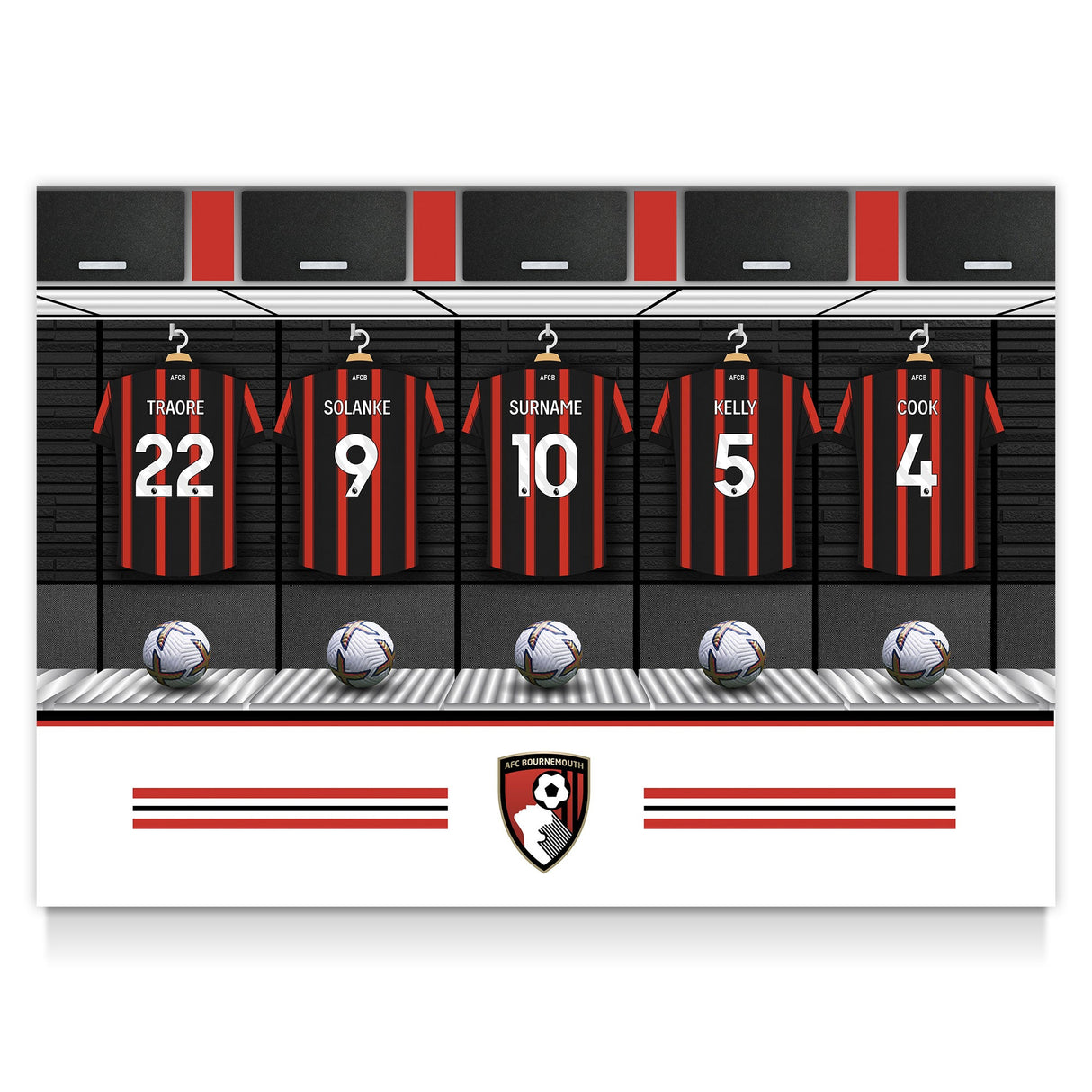 Personalised AFC Bournemouth Dressing Room Poster