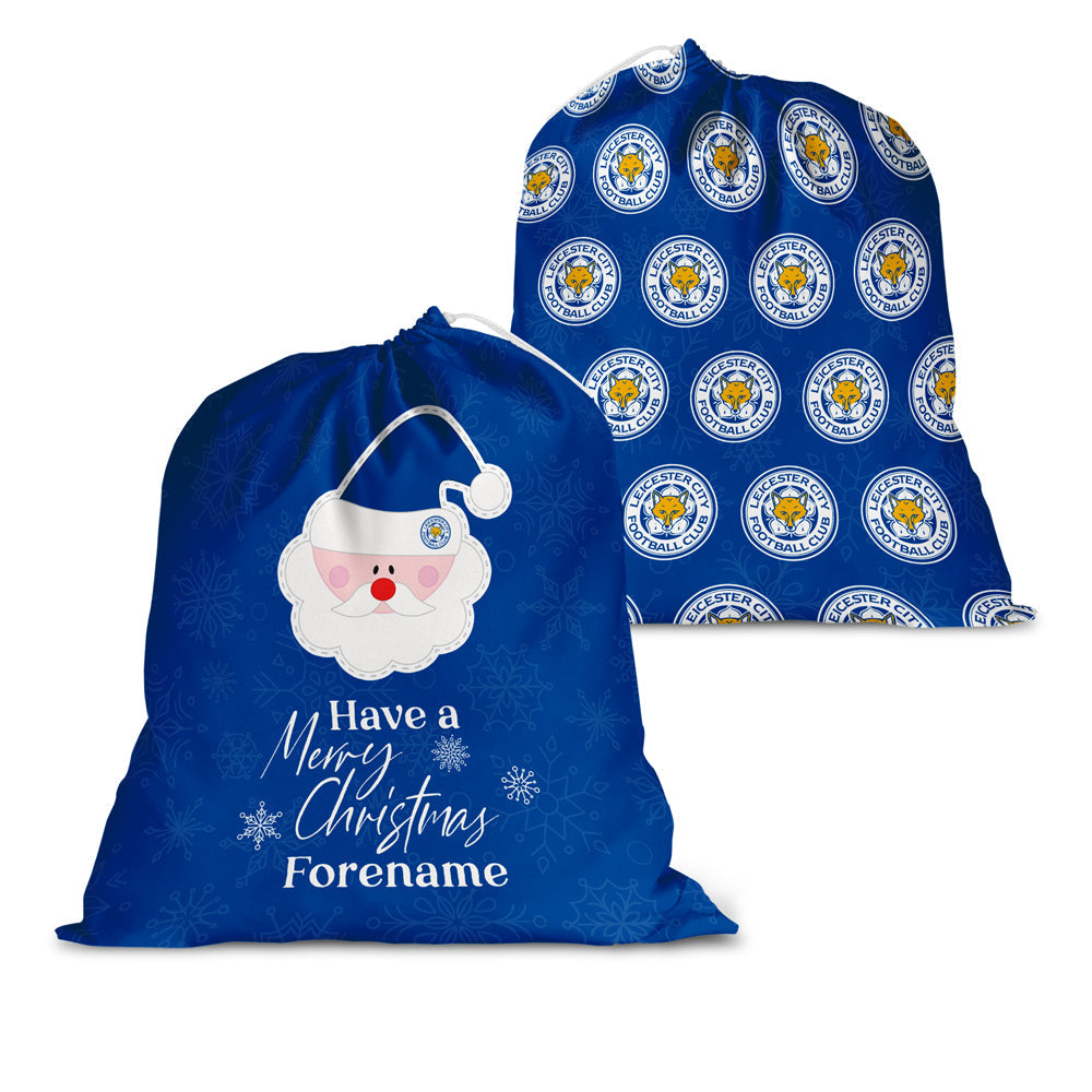 Personalised Leicester City FC Merry Christmas Santa Sack