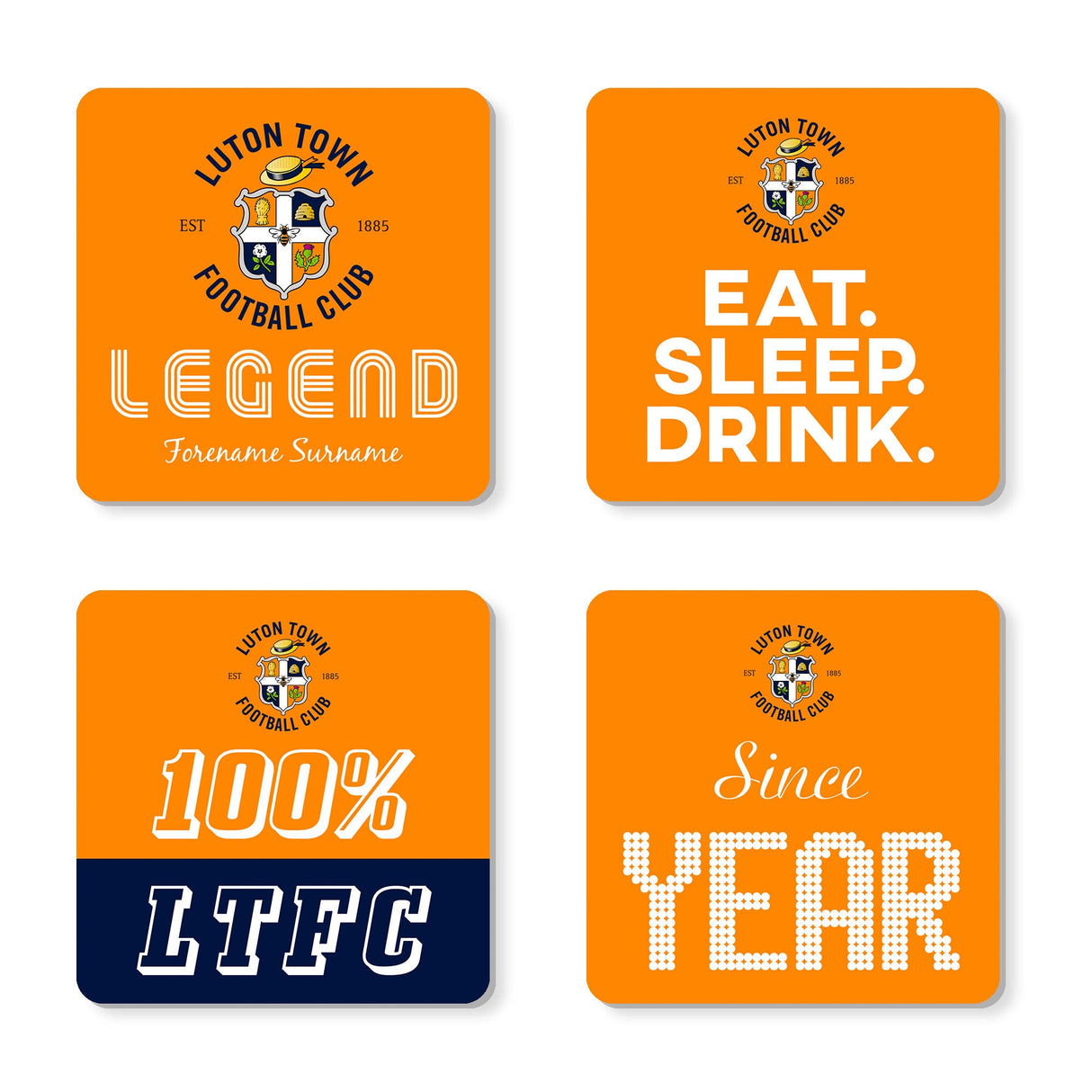 Personalised Luton Town FC Coasters
