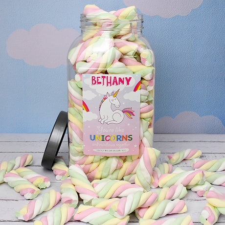 Giant Fluffy Unicorn Tails Sweet Jar - Gift Moments