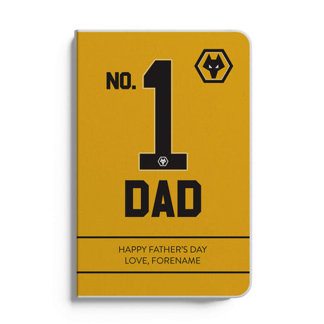 Personalised Wolves Father's Day A5 Notebook
