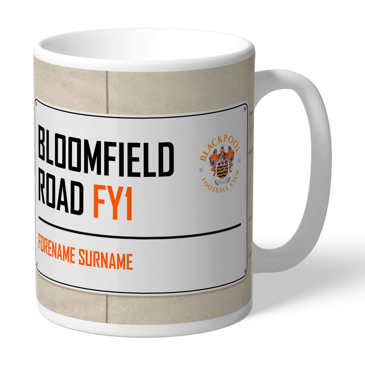 Personalised Blackpool FC Street Sign Mug