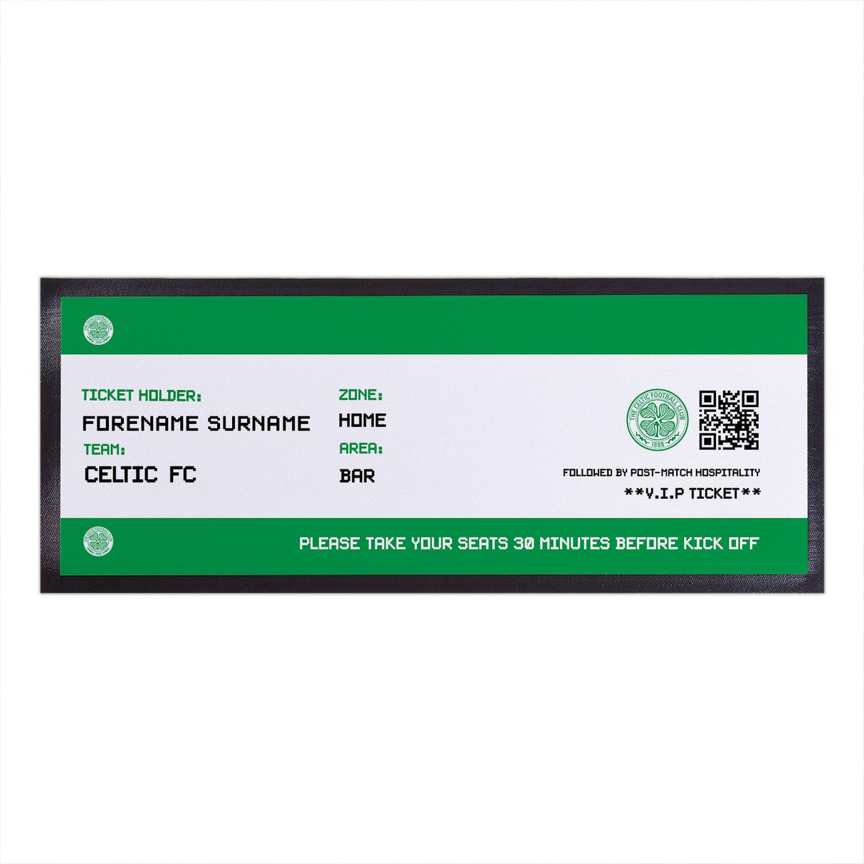 Personalised Celtic FC Ticket Bar Runner