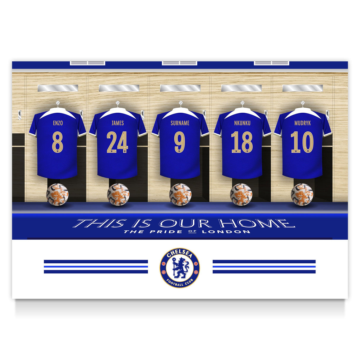Personalised Chelsea FC Dressing Room Poster