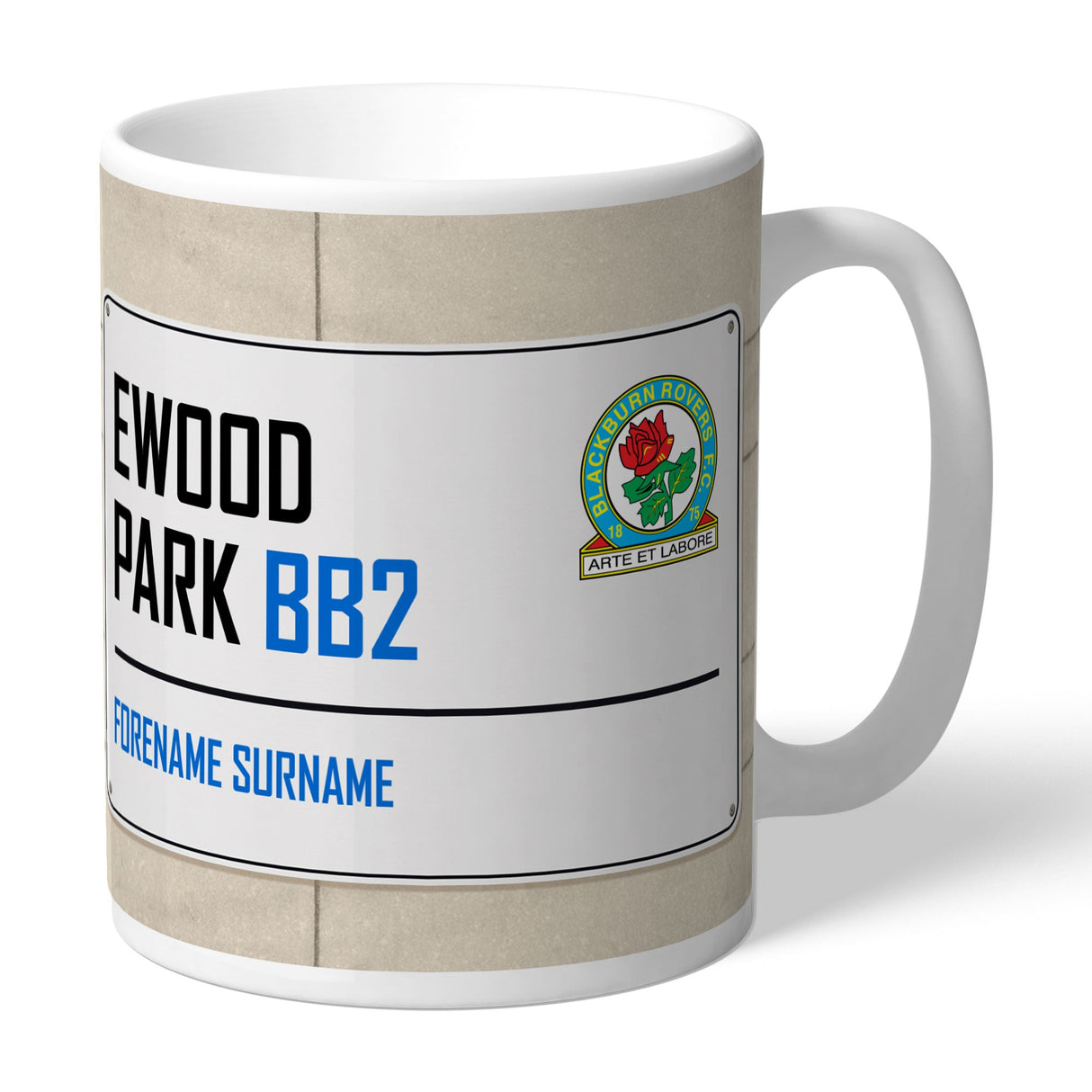 Personalised Blackburn Rovers FC Street Sign Mug