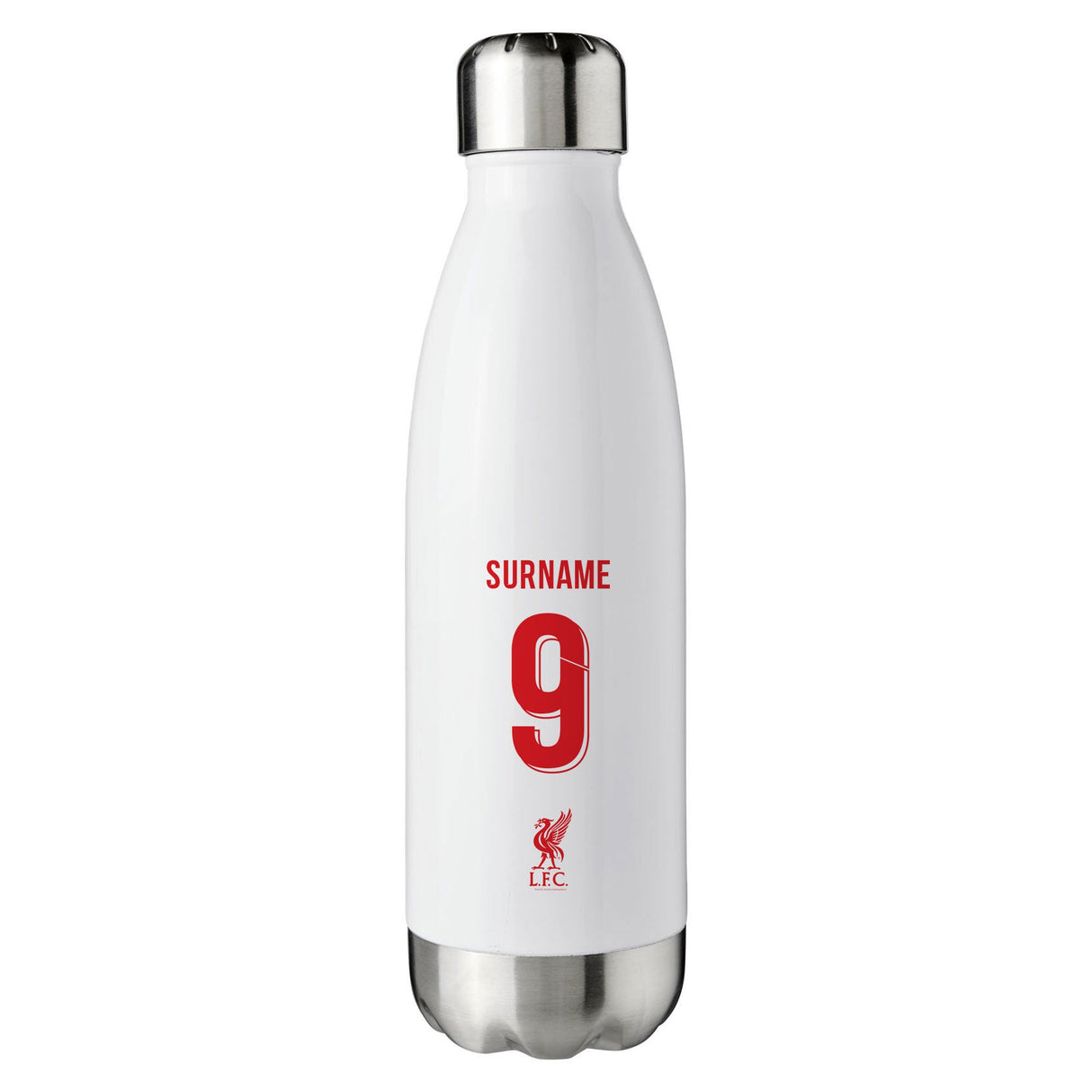 Personalised Liverpool FC Back of Shirt Insulated Water Bottle