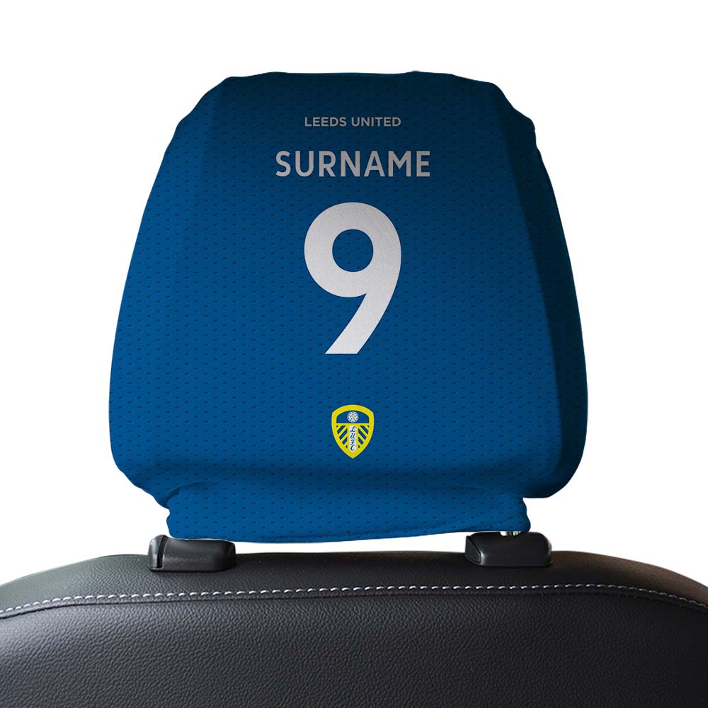 Personalised Leeds United FC Car Headrest Cover