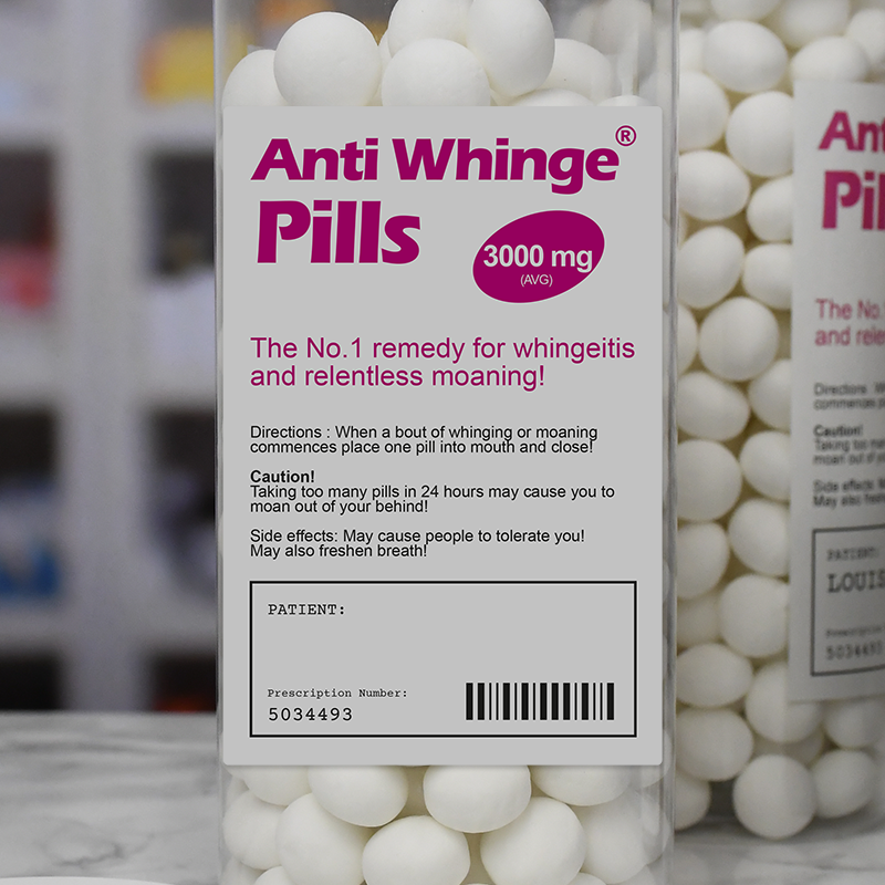 Personalised Anti Whinge Pill Mints