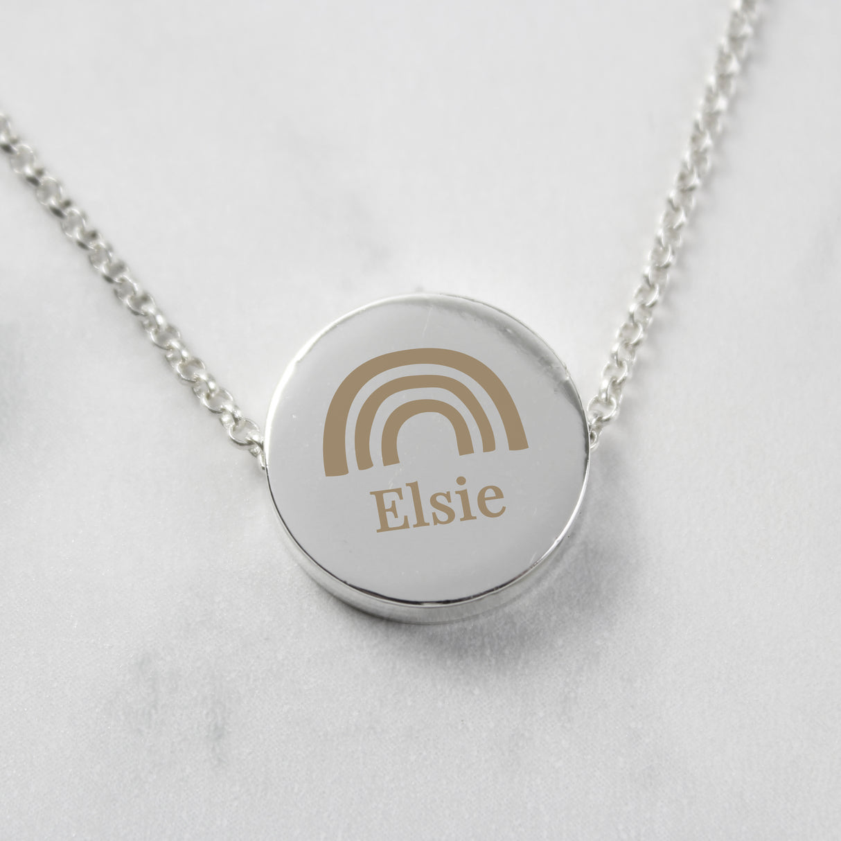Rainbow Silver Disc Necklace - Gift Moments