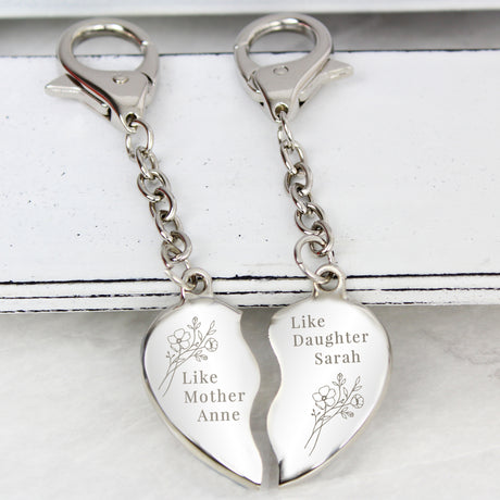Mother & Daughter Sharing Keyrings - Gift Moments