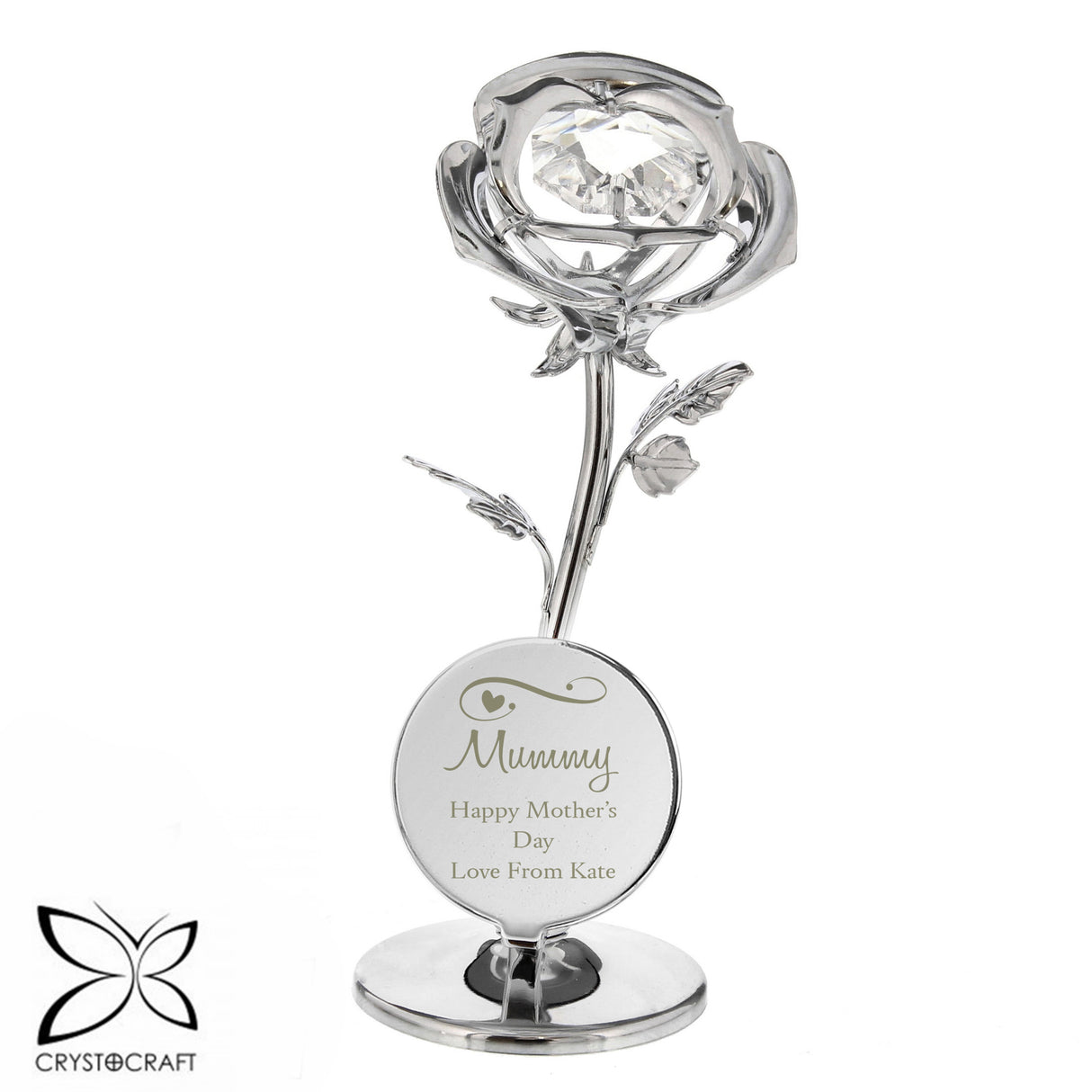 Swirls & Hearts Crystocraft Rose Ornament - Gift Moments