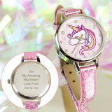 Unicorn with Pink Glitter Strap Girls Watch - Gift Moments