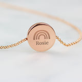 Rainbow Rose Gold Tone Disc Necklace - Gift Moments
