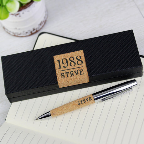 Date & Name Cork Pen Set - Gift Moments