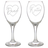 Heart Name Wine Glass Set - Gift Moments