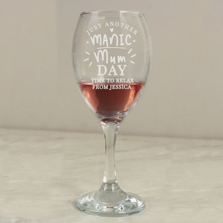 Manic Mum Day Wine Glass - Gift Moments