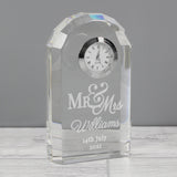 Mr & Mrs Design Crystal Clock - Gift Moments