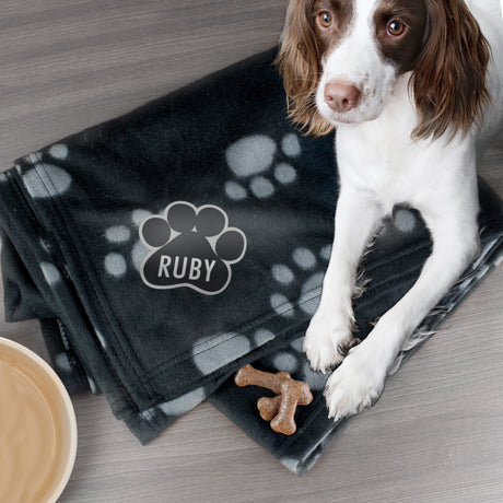 Dog Paw Print Fleece Blanket - Gift Moments