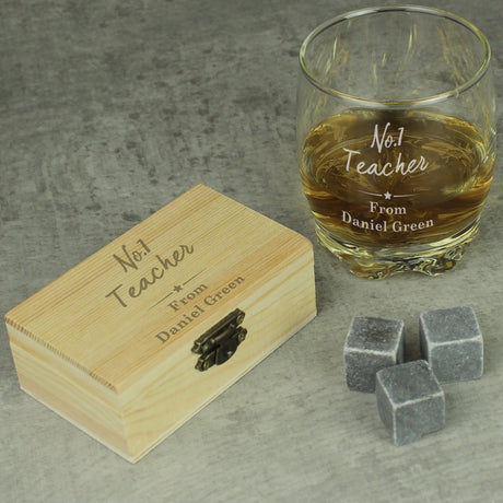 No.1 Whisky Stones & Glass Set - Gift Moments