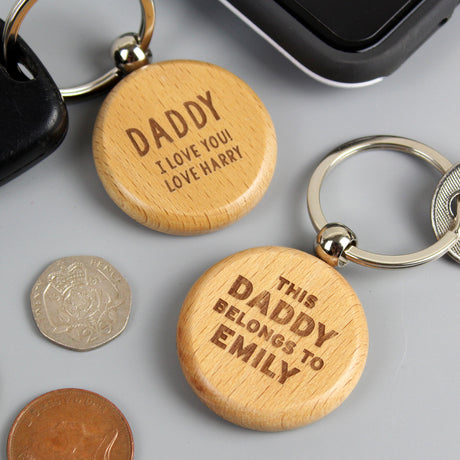 Free Text Wooden Keyring - Gift Moments