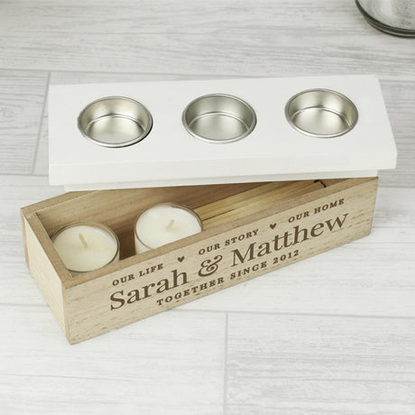 Our Life Story & Home Triple Tea Light Box - Gift Moments