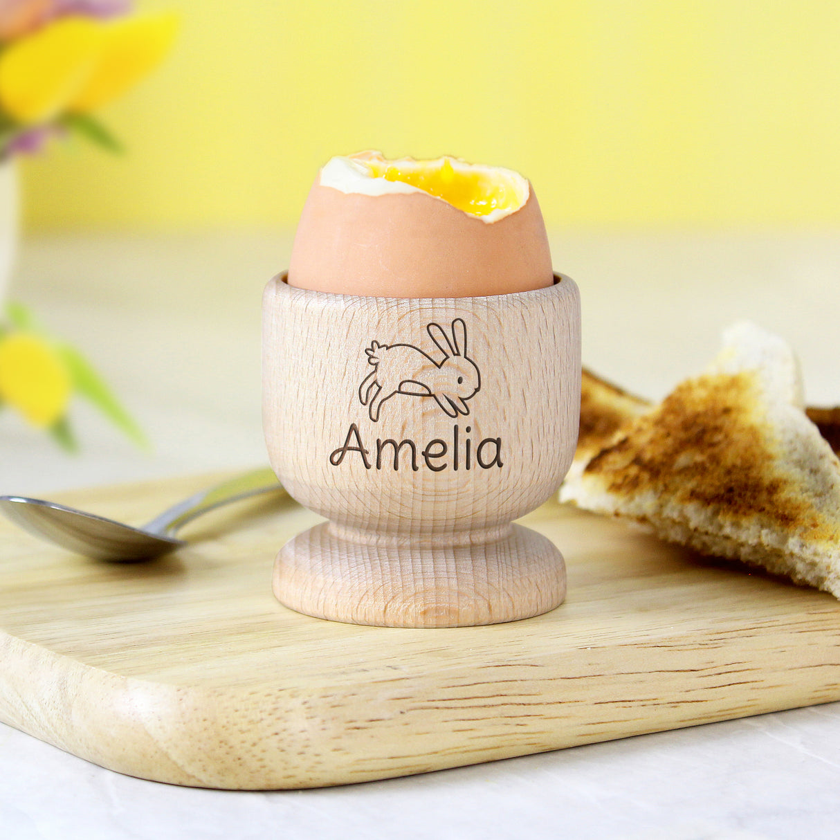 Bunny Wooden Egg Cup - Gift Moments