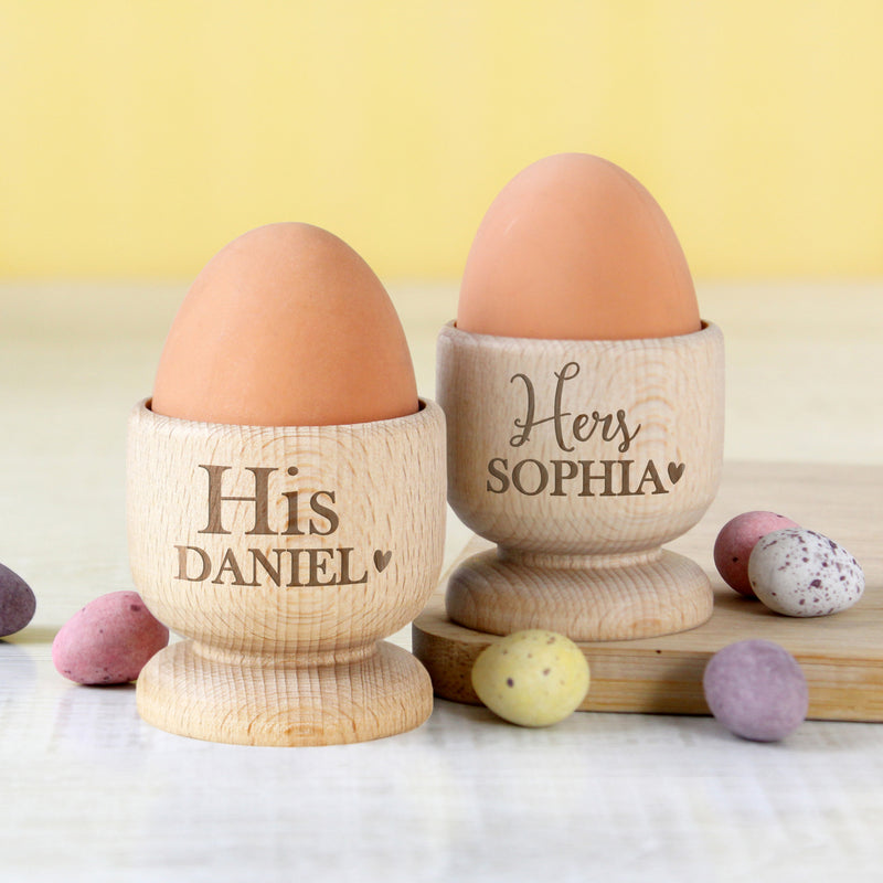 Couples Wooden Egg Cup Set - Gift Moments