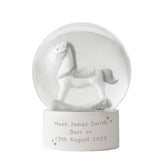 Message Rocking Horse Glitter Snow Globe - Gift Moments
