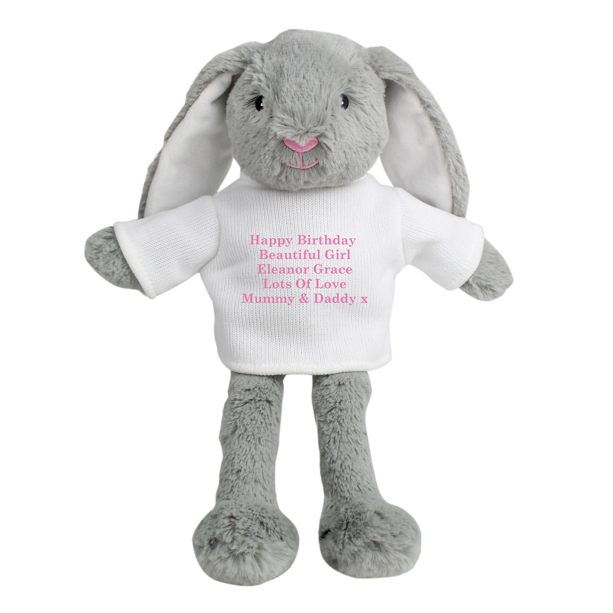 Message Bunny Rabbit In Jumper - Pink - Gift Moments