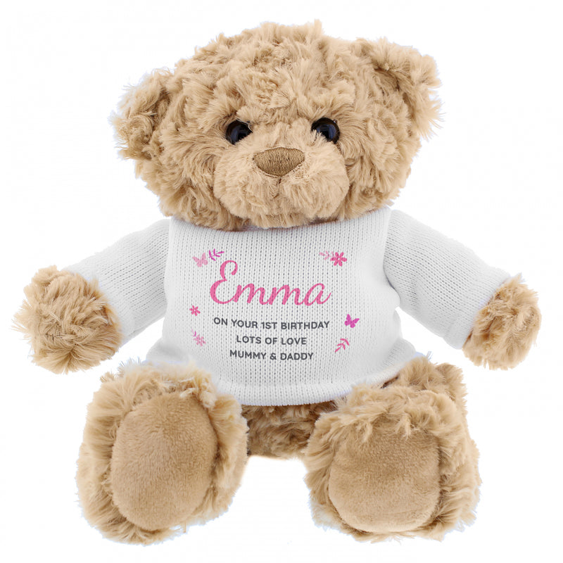 Pink Name & Message Teddy Bear - Gift Moments