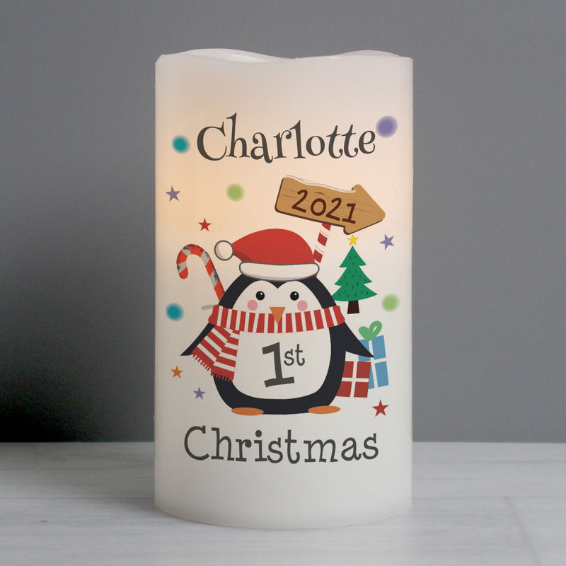 1st Christmas Penguin LED Candle - Gift Moments