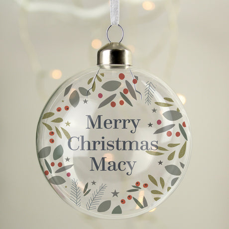 Festive Christmas Glass Bauble - Gift Moments