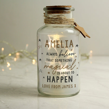 Magical Things Happen LED Glass Jar - Gift Moments
