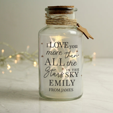 I Love You More... LED Glass Jar - Gift Moments