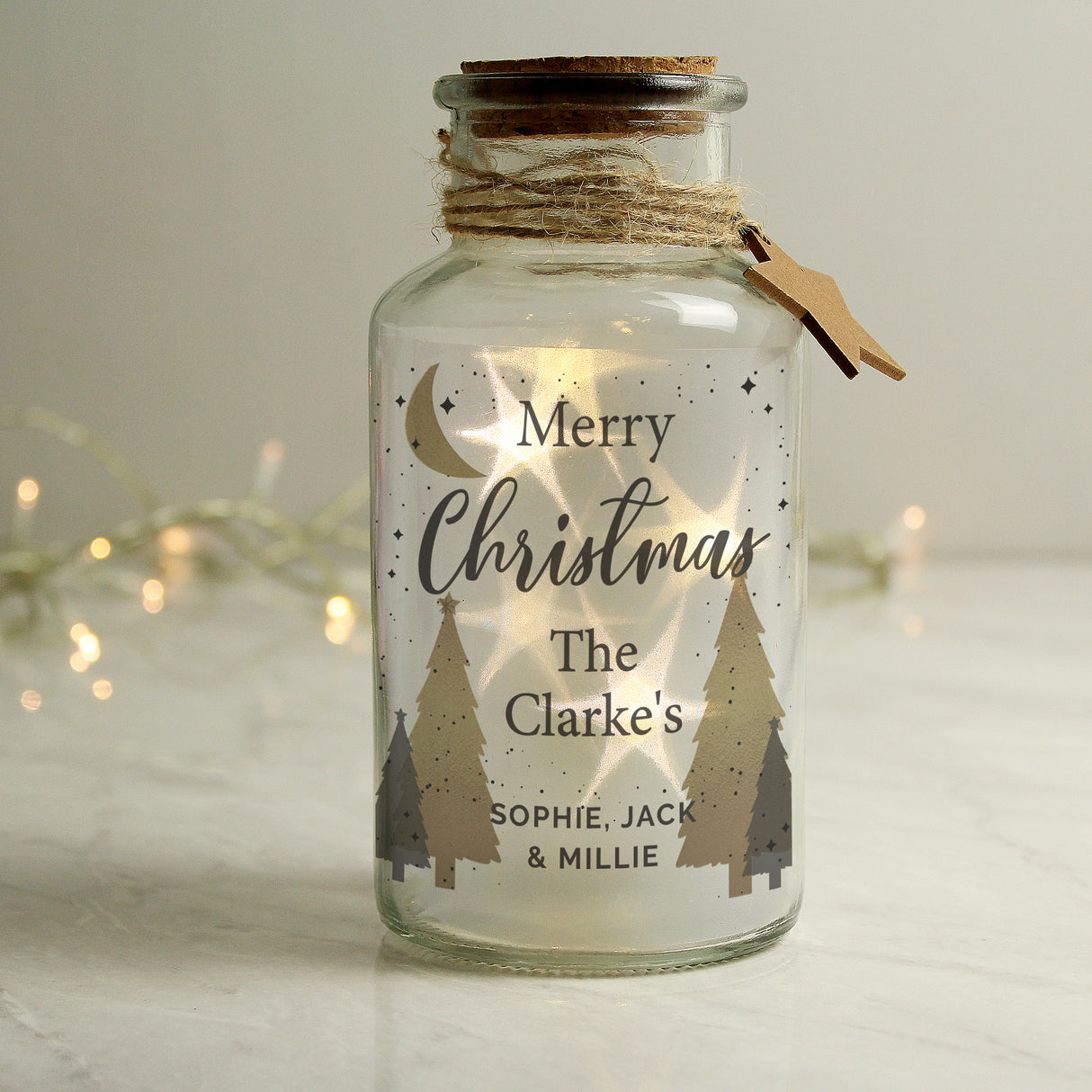 Christmas Tree LED Glass Jar - Gift Moments