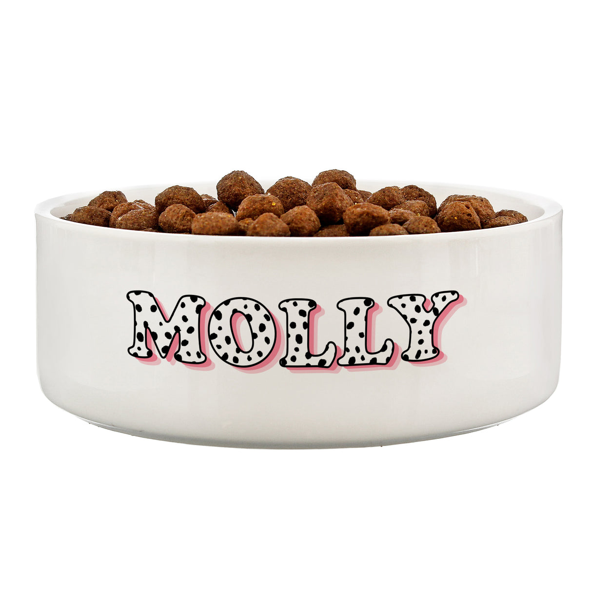 Pink Spots Name Ceramic Pet Bowl - Gift Moments