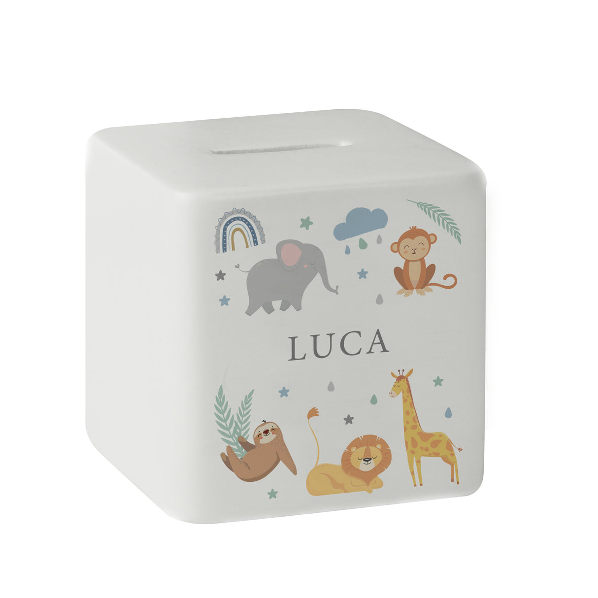 Safari Animals Cube Money Box - Gift Moments